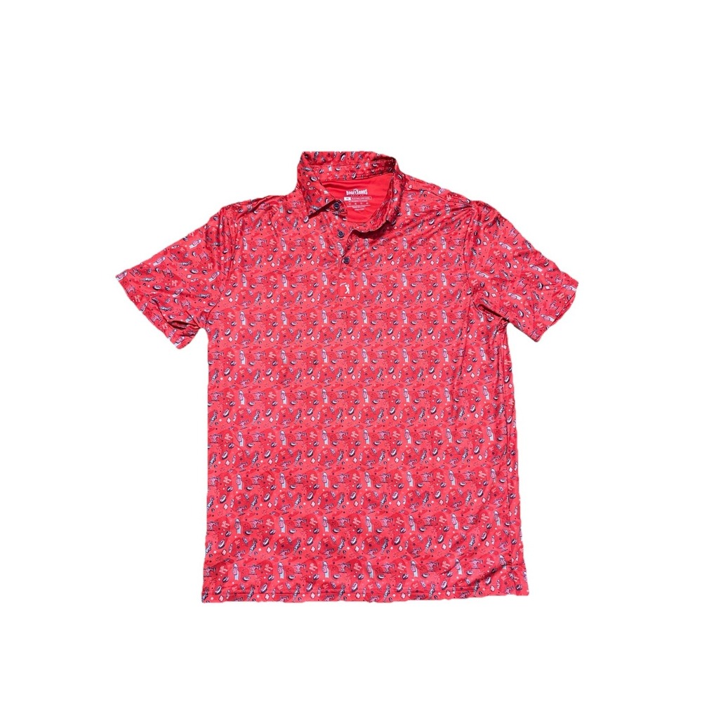 Bogey Bros Golf Polo Shirt Leggy Liberty Size M UPF 50 4th Of July Patriotic